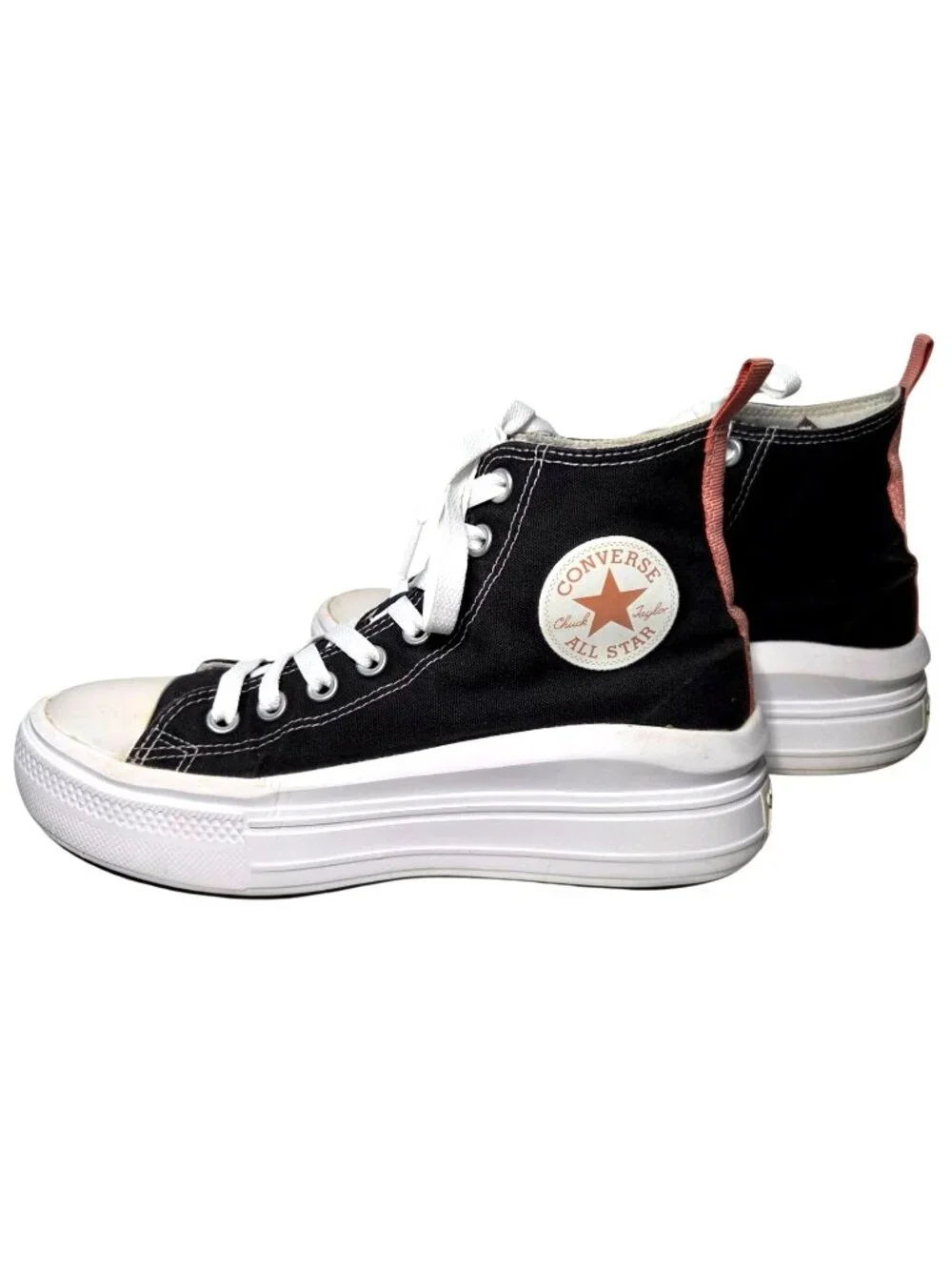 Converse All Star Move Color Pop Platform Sneakers Size 6 Black and Pink Salt